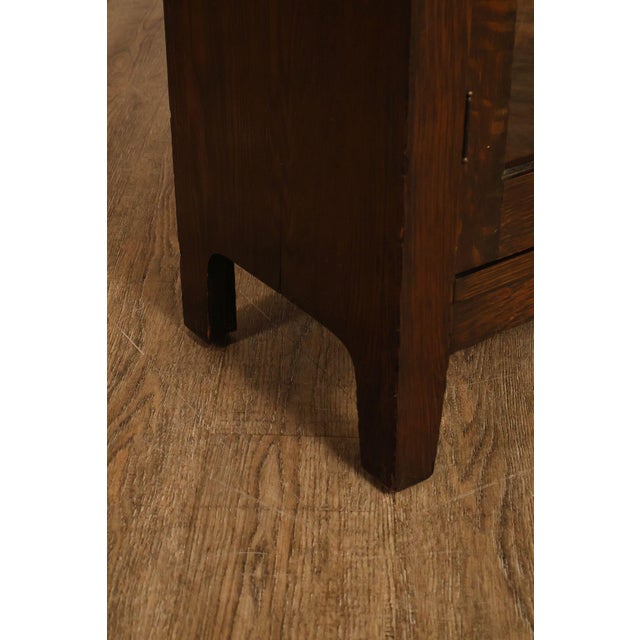 Brown Antique Mission Oak Arts And Crafts Two Door Bookcase For Sale - Image 8 of 18
