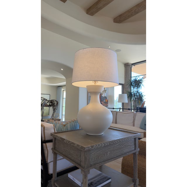 Hwang Bishop "Han" White Table Lamps. Stately and Classic, These Table Lamps Are Perfect for Any Oversize Application. For Sale In Phoenix - Image 6 of 7