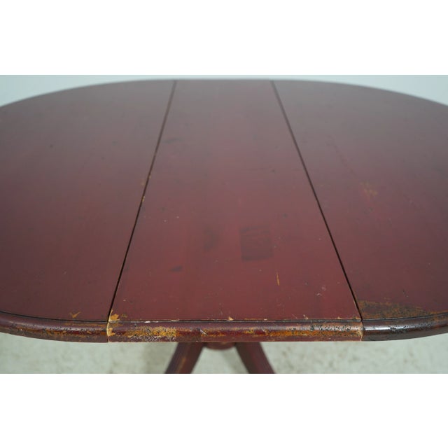 Habersham Round Distressed Painted Dining Room Table For Sale - Image 10 of 12