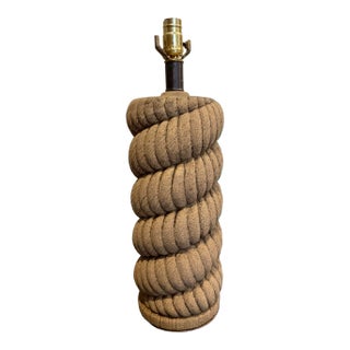 Vintage Heager Pottery Rope Table Lamp For Sale