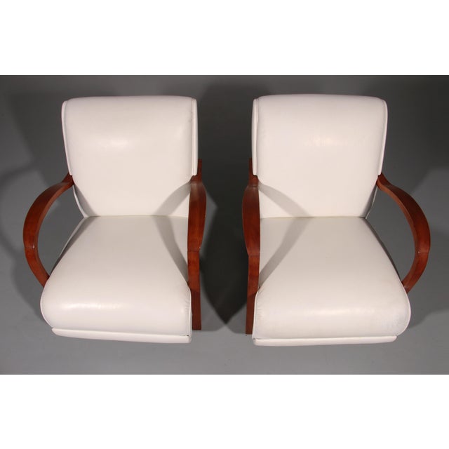 Vintage Art Deco Lounge Chairs in White Leather, 1950s, Set of 2 For Sale - Image 13 of 14