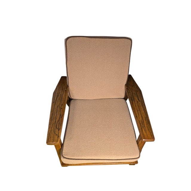 Brown Mid-Century Ranch Oak Lounge Chair Attributed to A. Brandt For Sale - Image 8 of 11