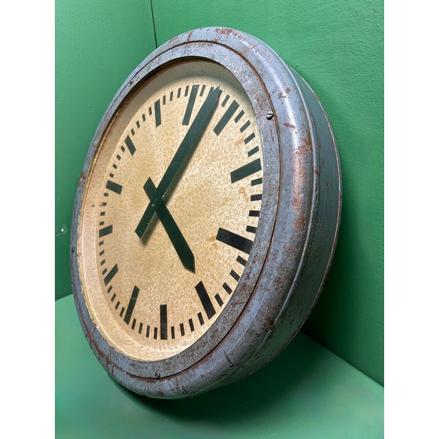 1920s Large German Pre War Railway Clock, 1930s For Sale - Image 5 of 9