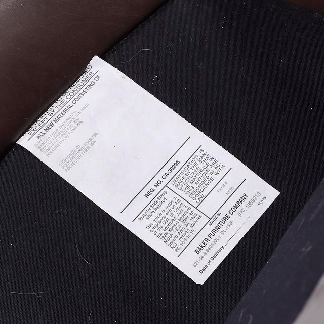 Baker Furniture Brown Leather Barrel Club Lounge Chairs For Sale - Image 12 of 12