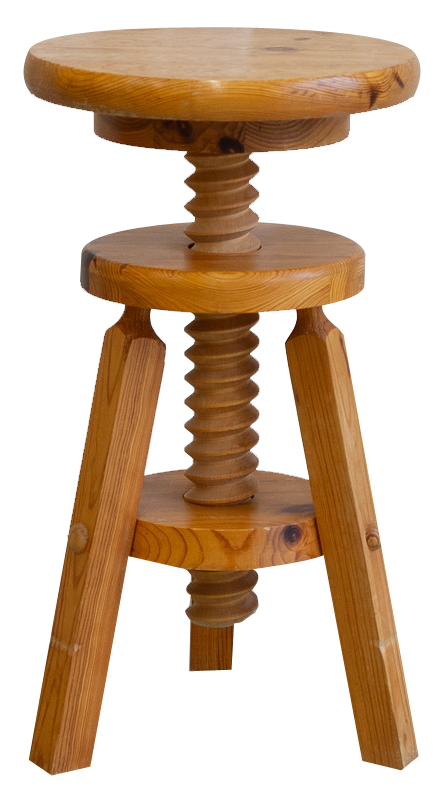 Swedish Adjustable Tripod Pine Stool, 1960s | Chairish