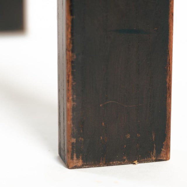 Set of Vintage Brutalist Chairs in Hideleather and Wood For Sale - Image 12 of 18