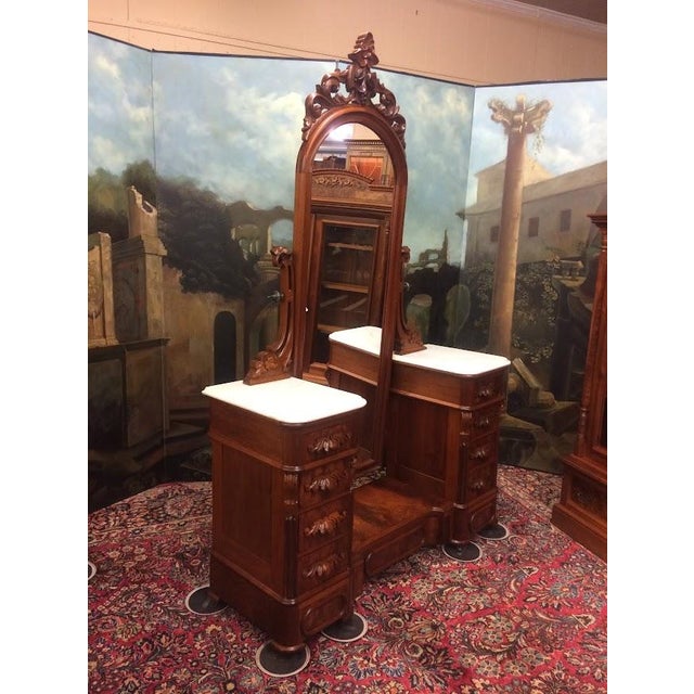 Antique Dressing Mirror, Full Length Victorian Dresser Mirror For Sale - Image 11 of 17
