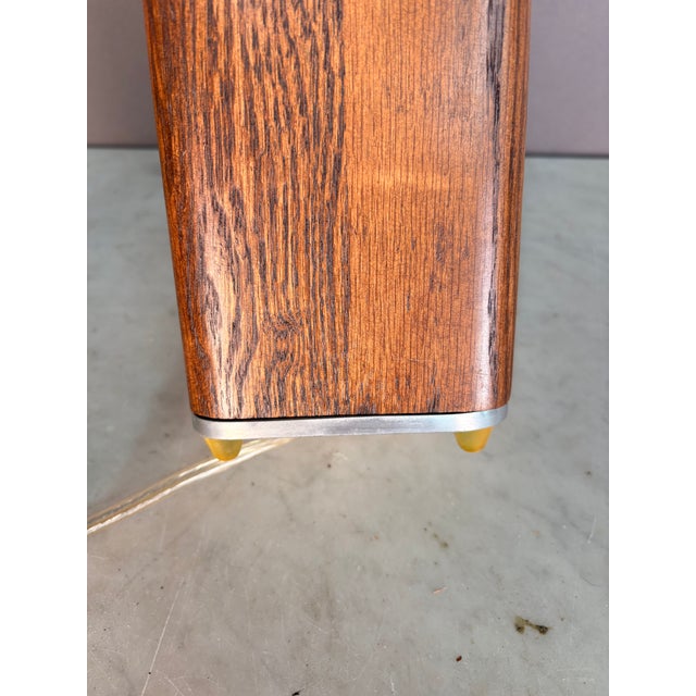 1960s Mid Century Modern Carved Wood Block Table Lamp For Sale - Image 11 of 11