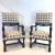 Gray Plaid Intricately Carved Ebonized Lions Head Chairs -A Pair For Sale - Image 8 of 8