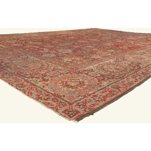 79828 Antique Indian Agra Rug, 12'04 x 15'10. The Imperial Hunt: A Late 19th Century Indian Agra Masterpiece of Splendor...