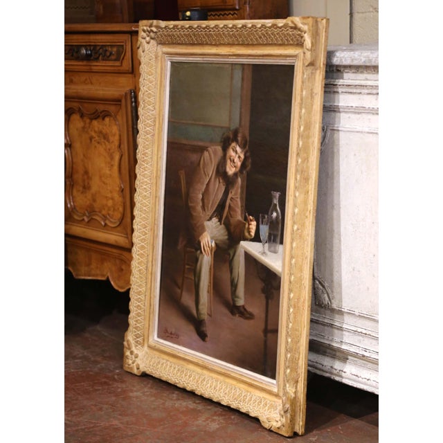 Cream 19th Century Belgian Genre Oil Painting by Alex De Andreis in Giltwood Frame For Sale - Image 8 of 11