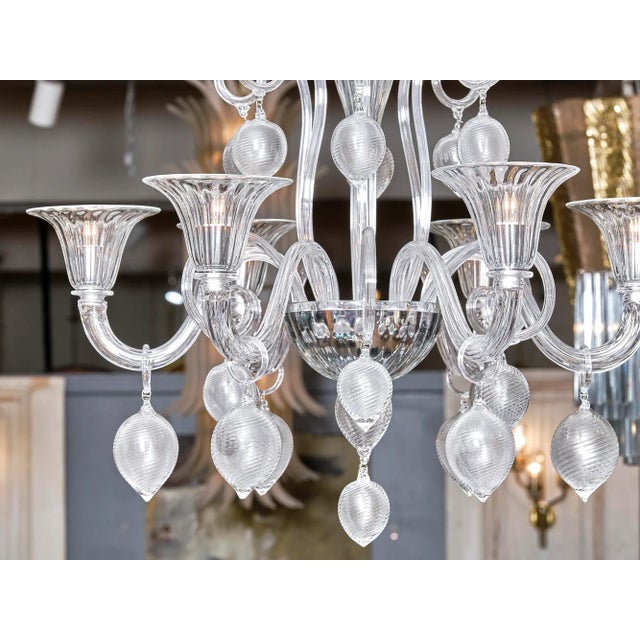 Transparent Murano Glass Cristallo Puro Chandelier For Sale - Image 8 of 10
