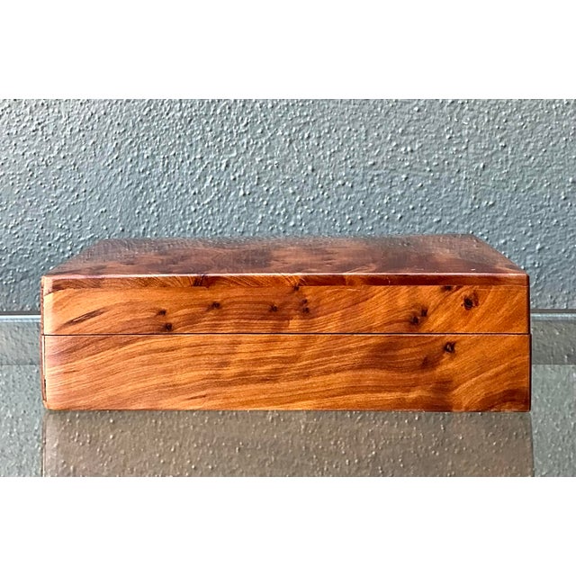 Vintage Burl Wood Lidded Box For Sale - Image 10 of 12