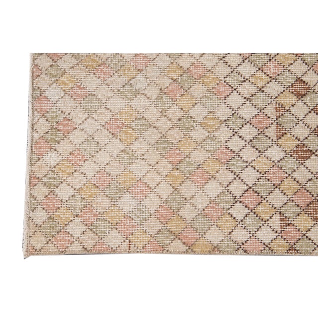 Mid-20th Century Vintage Art Deco Wool Runner 1'07" X 5". For Sale - Image 9 of 12