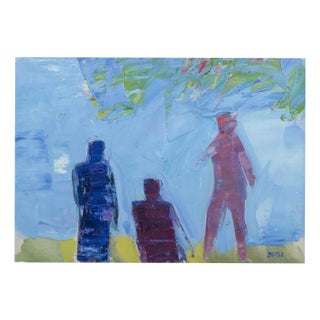 Lars Bertle, Three People in a Landscape, 1960s, Oil on Canvas For Sale