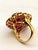 Bochic "Orient" Vintage 50 Carat Natural Multi Ruby Ring Set 18K Gold &Silver For Sale - Image 13 of 18