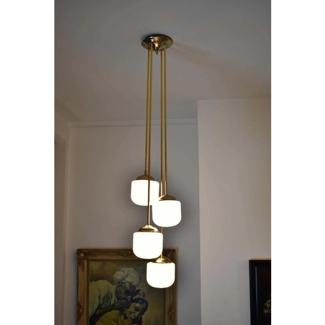 Mid-Century Modern 1970's Four Light Italian Pendant For Sale - Image 3 of 8