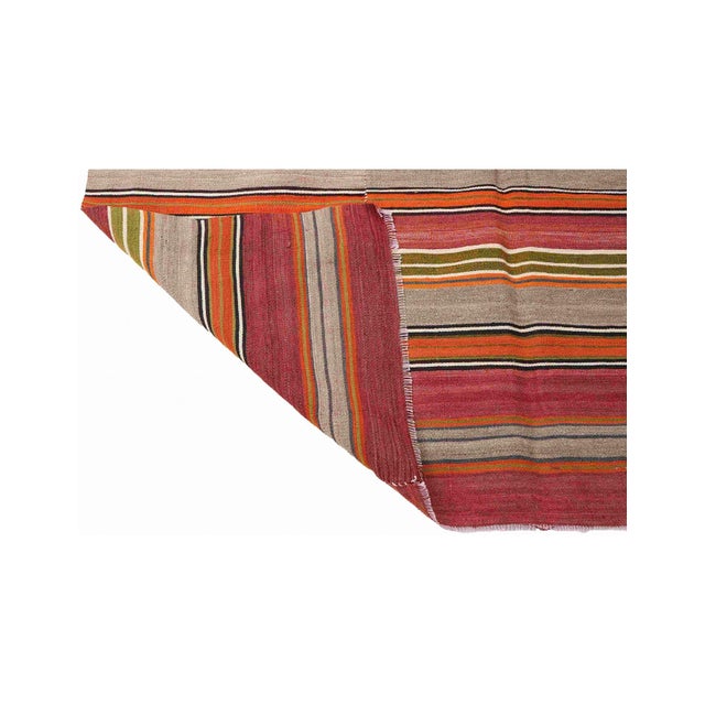 1970s Decorative Striped Vintage Kilim Rug - 5`3" X 7`1" For Sale - Image 5 of 6