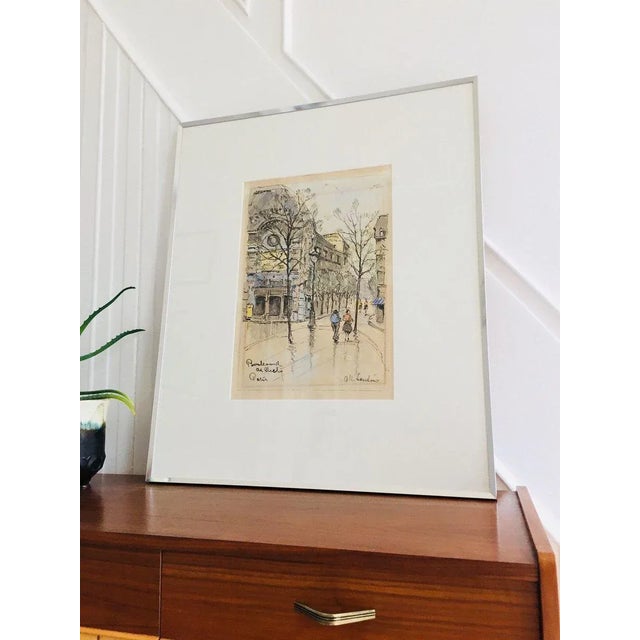 Wood Soutine Art Arts Painting, Paris, 1930s, Watercolor For Sale - Image 7 of 8