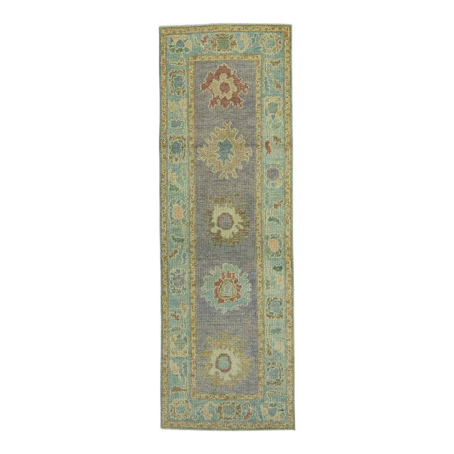 Turkish Oushak Rug 2'10" x 8'6" #19232 For Sale