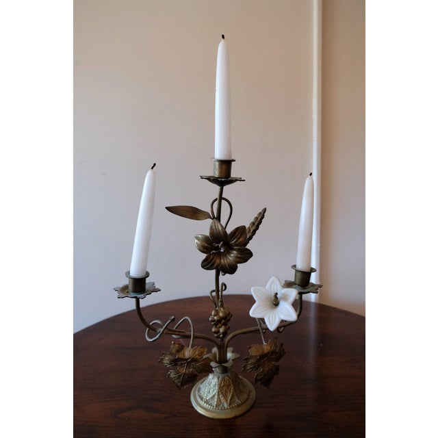 Antique Porcelain Flower Candle Holders A Pair Chairish