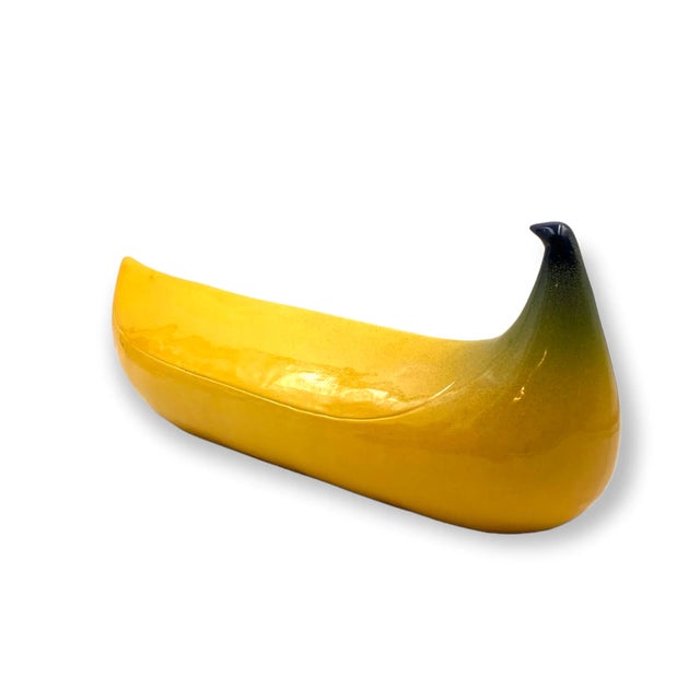 Ceramic Yellow Banana Ceramic Sculpture, Zanolli Nove Italy, Ca. 1970 For Sale - Image 7 of 13