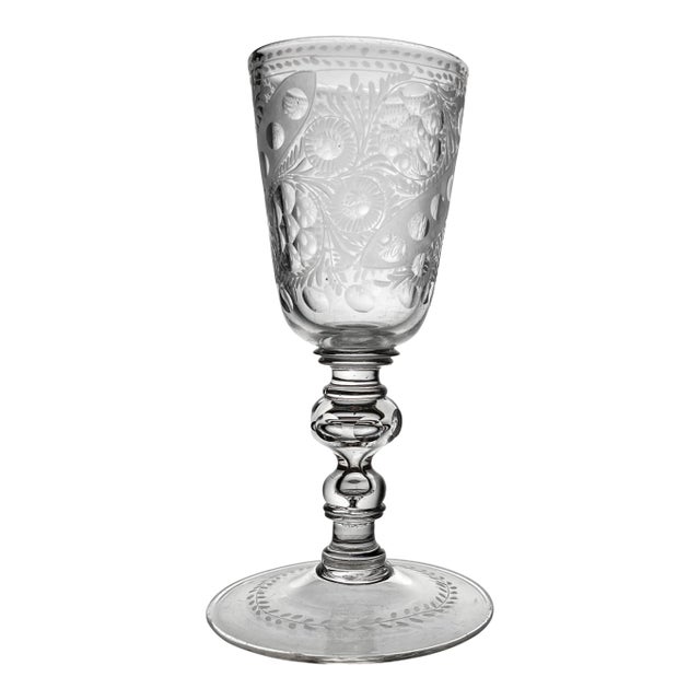 An Antique 18th Century Silesian Hand Blown Goblet For Sale