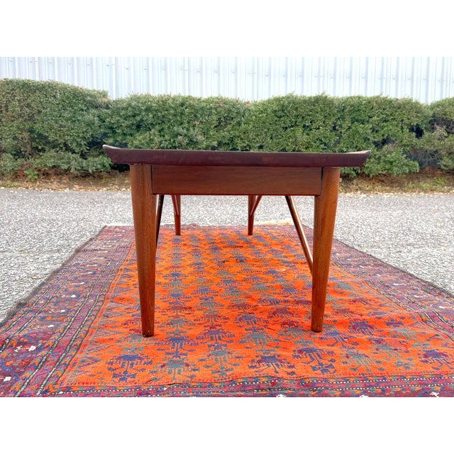 1960s Henredon Solid Walnut Bench Coffee Table For Sale - Image 10 of 12