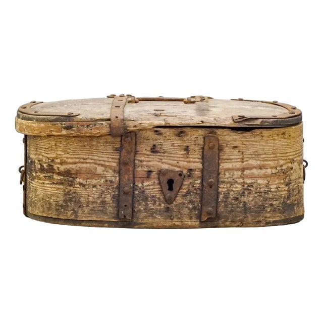 Metal Bound Box, 1840s For Sale