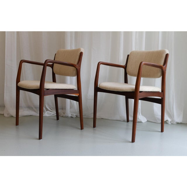 Beige Set of Danish Modern Teak Armchairs, 1950s. Set of 2 For Sale - Image 8 of 18