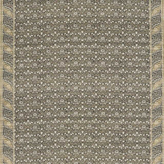 Morris & Co Morris Bellflowers Fabric in Charcoal/Olive For Sale