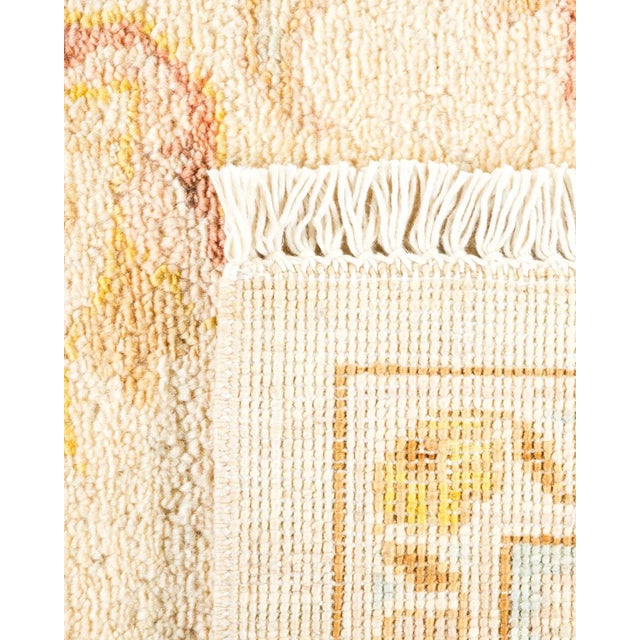 1990s Vintage Traditional Hand Knotted Wool Area Rug, Ivory - 6'3" X 8'10" For Sale - Image 5 of 9