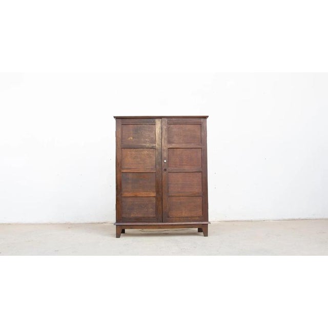 Small Wardrobe by René Gabriel, Reconstruction Period, 1945, 1890s, Oak For Sale - Image 8 of 10