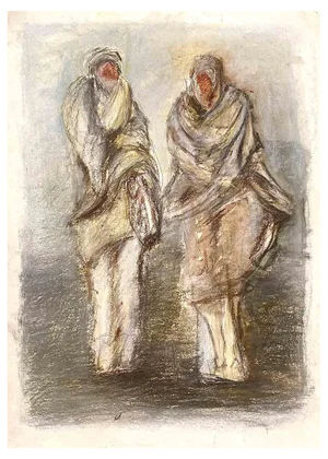 David Euler, Desert, Charcoal Drawing, 1987