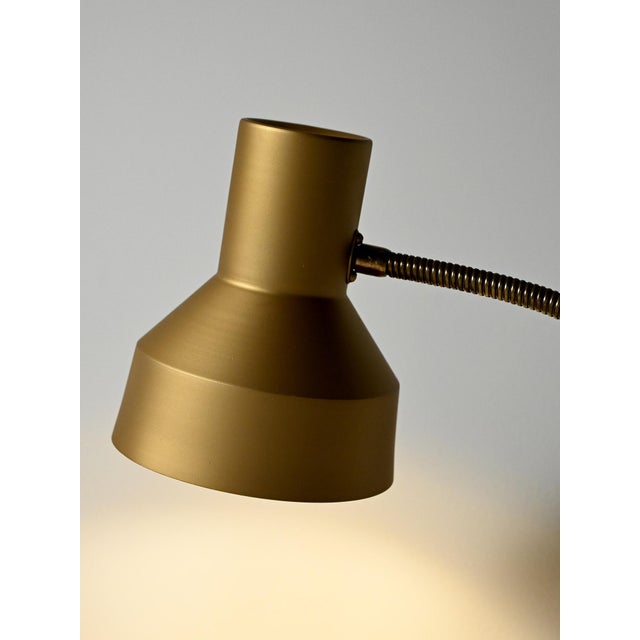 Gold Scandinavian Floor Lamp in Brass and Chromed Metal, 1970s For Sale - Image 8 of 9