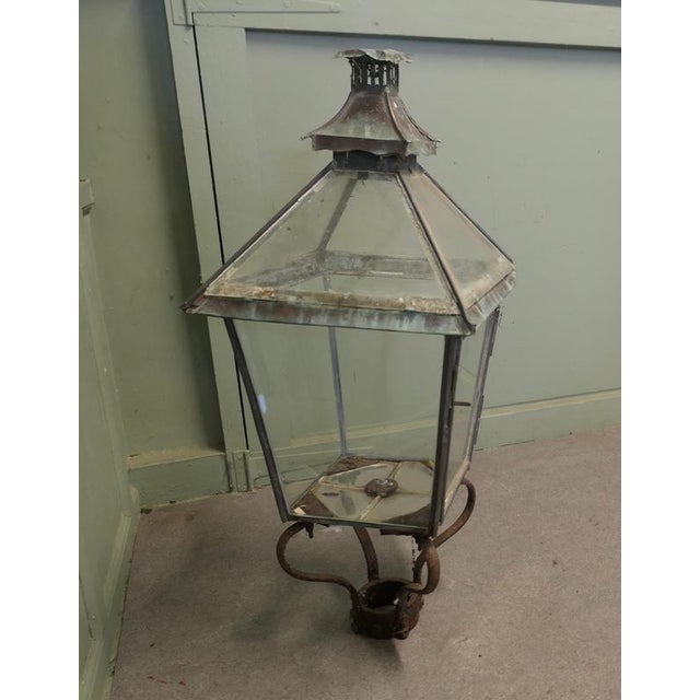 19th Century Glass Top and Copper Lantern For Sale - Image 6 of 7