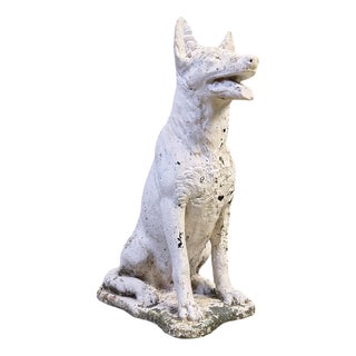 Vintage Concrete Guard Dog Sculpture, 1960s For Sale