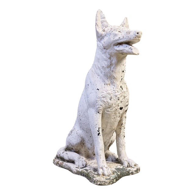 Vintage Concrete Guard Dog Sculpture, 1960s For Sale