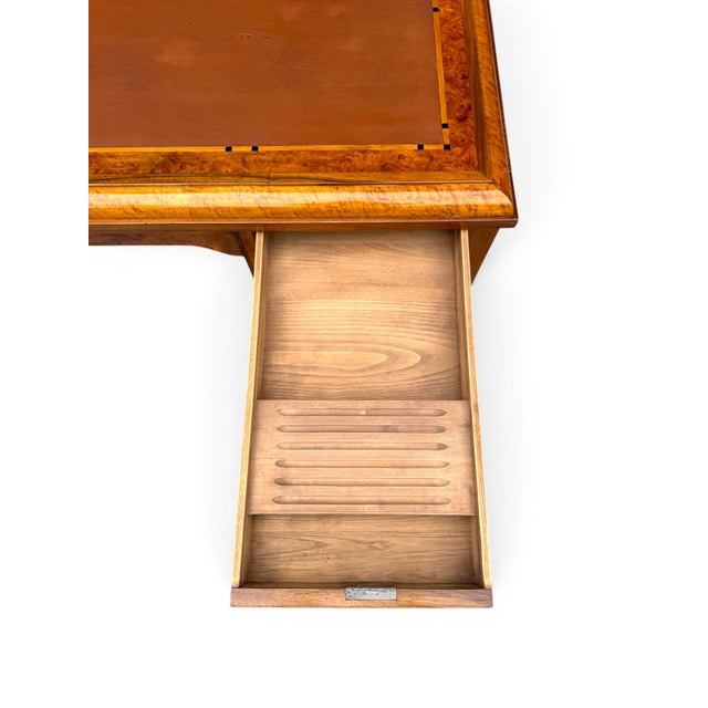 1920s French Art Deco Desk With Finely Inlaid Leather Top For Sale - Image 10 of 15