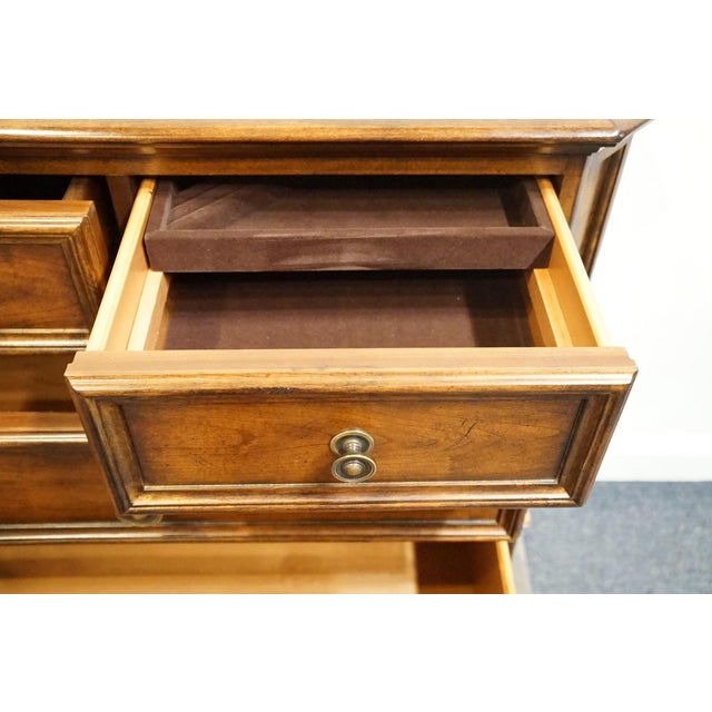 Bernhardt Furniture Solid Cherry Italian Neoclassical Tuscan Style 68" Double Dresser 327-043 For Sale - Image 10 of 15