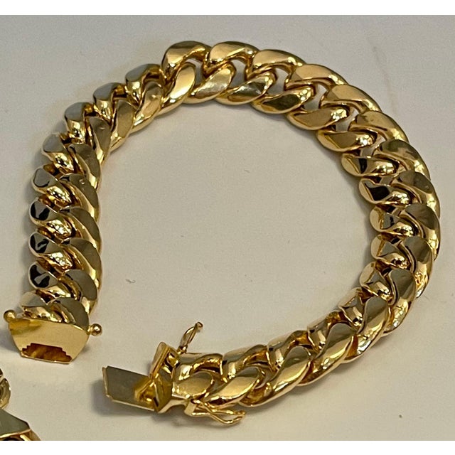 Vintage 14 Karat Yellow Gold 33.4Gm Cuban link Bracelet Unisex, 7.75 INCH For Sale In New York - Image 6 of 18