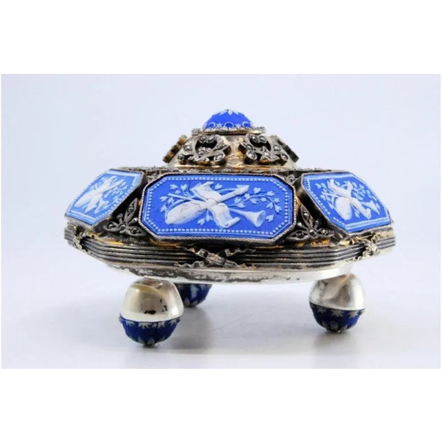 Silver Table Bell with Relief Mosaic Applications For Sale - Image 3 of 8