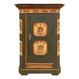 Petrol Green Painted Wardrobe, 1810 For Sale