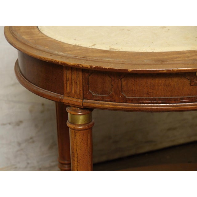 Mid 20th Century Oval Side Table With Marble Top For Sale - Image 6 of 10