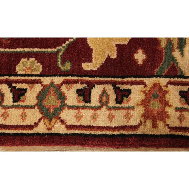 Vintage Indo Persian 7'10 inch x 2'6 inch Hand Woven Wool Runner For Sale - Image 9 of 13