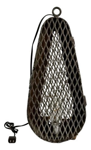 Vintage Industrial Metal Custom Made Ceiling Hung Pendant Lantern With Mesh Design