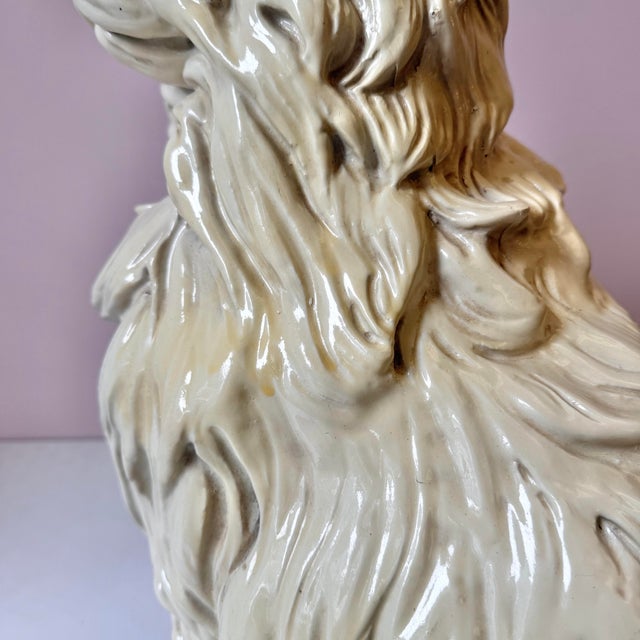 Cream Vintage Mid-Century Extra Large 1960’s Persian Cat Statue For Sale - Image 8 of 12
