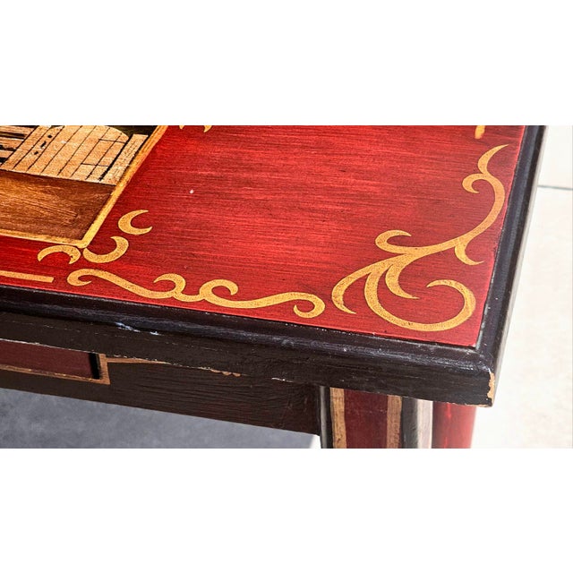 Three Hands Corp. Hand-Painted Equestrian Folk Art Secretary Desk For Sale - Image 12 of 16