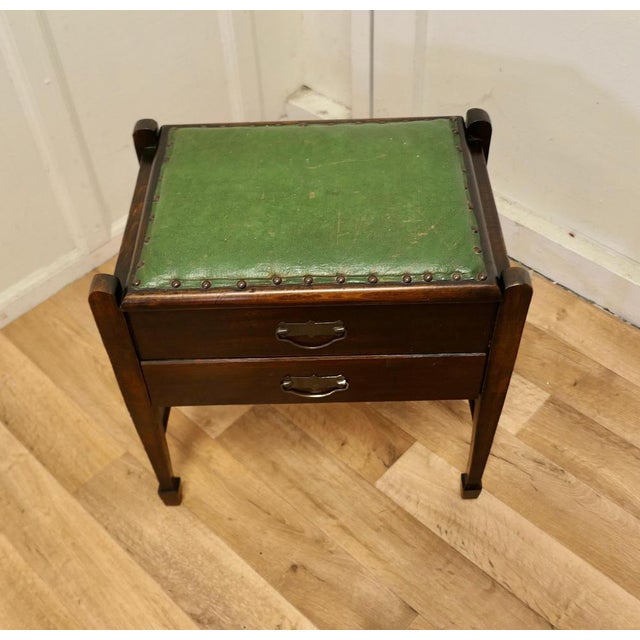 Oak Sewing Box Table with Drawer, 1930s For Sale - Image 4 of 10