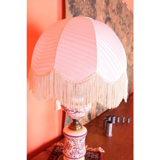 Hand-Painted Electric Table Lamp, Holland For Sale - Image 3 of 5